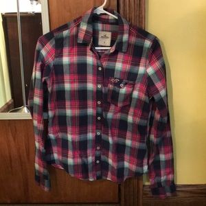 Button down plaid top